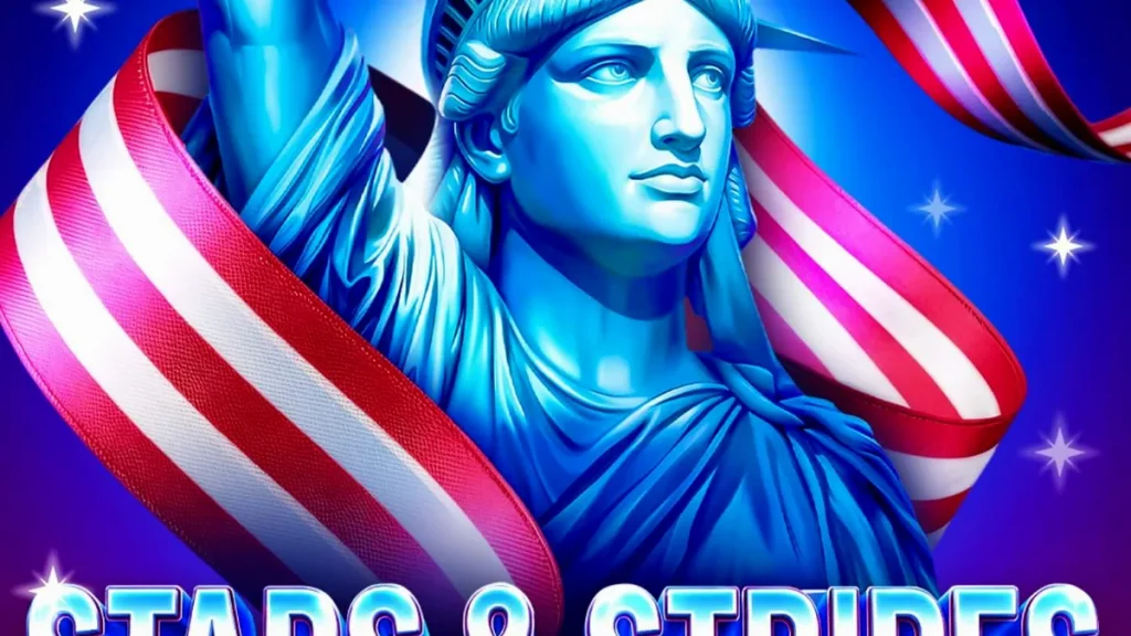 Interface do jogo de slot Stars & Stripes Hold and Win com símbolos patrióticos